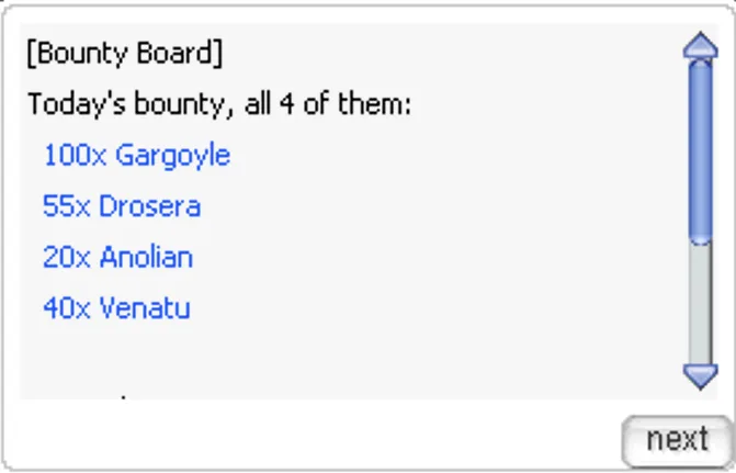 The Bounty Board in Prontera, showing today's target and what it pays